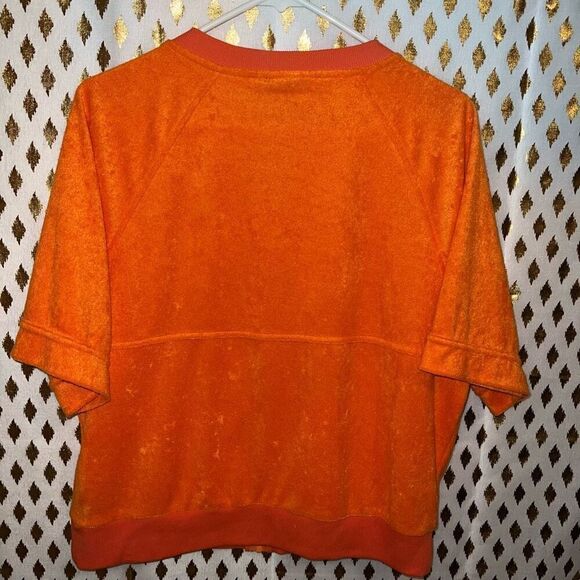 Urban Outfitters out from under Terry Track Short sleeve orange Jacket size S - Picture 3 of 4
